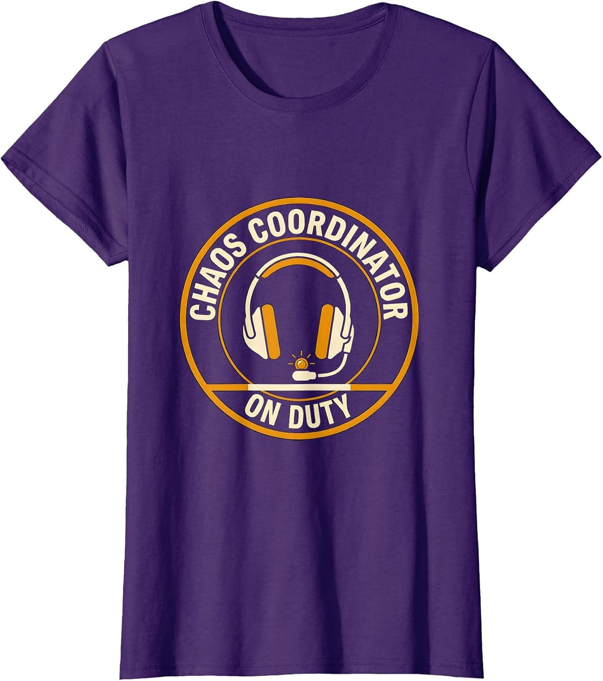 Women's Chaos Coordinator On Duty Funny Sarcastic Parent Teacher T-Shirt - Purple