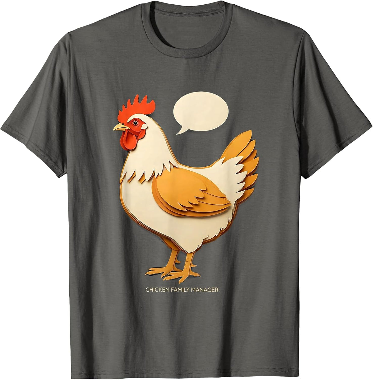 Chicken Family Manager Funny Chicken Lover Farm Humor T-Shirt - Asphalt Grey