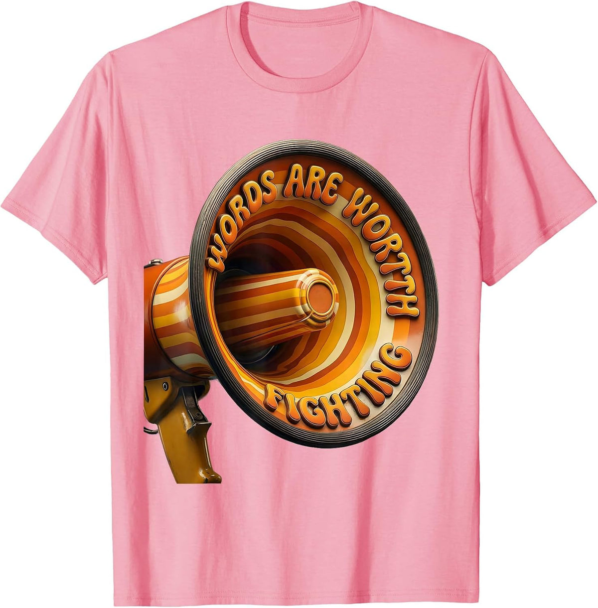 Men's Words Are Worth Fighting Speech Therapy Design T-Shirt - Pink