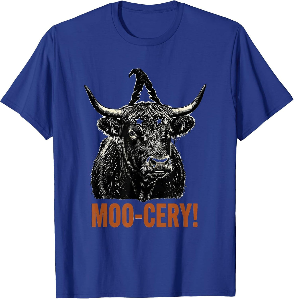 Men's Moo-cery! Funny Highland Cow Halloween Costume Humor T-Shirt - Royal Blue