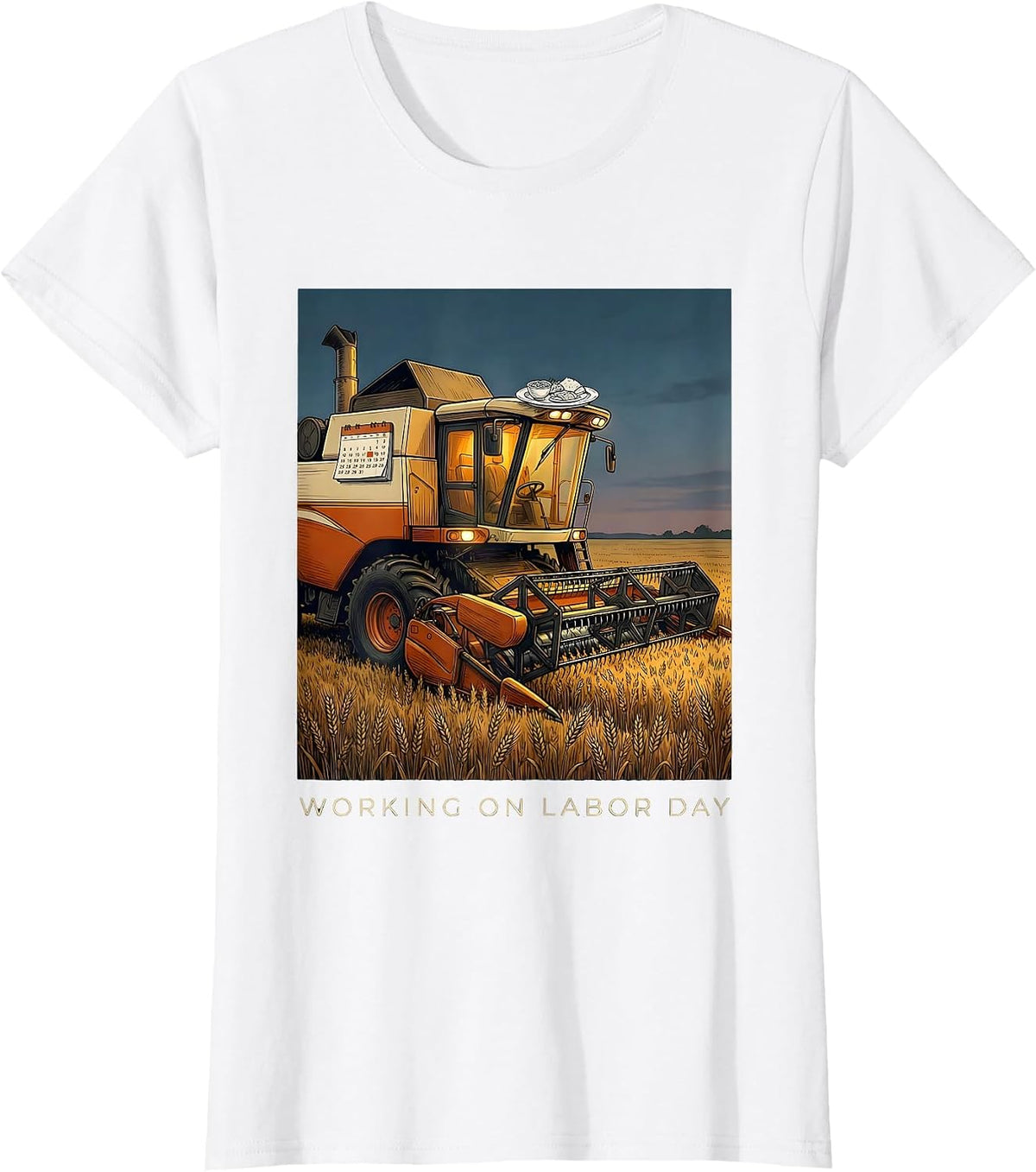 Working On Labor Day Funny Farmer Humor Blue Collar Pride T-Shirt - White