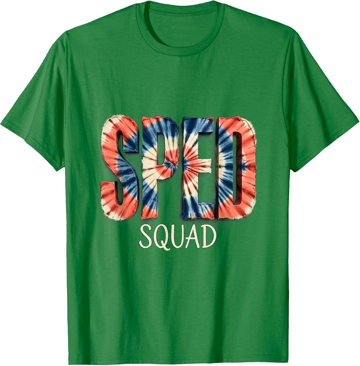 Men's SPED Squad Tie Dye Back To School Appreciation Day Workwear T-Shirt - Kelly Green