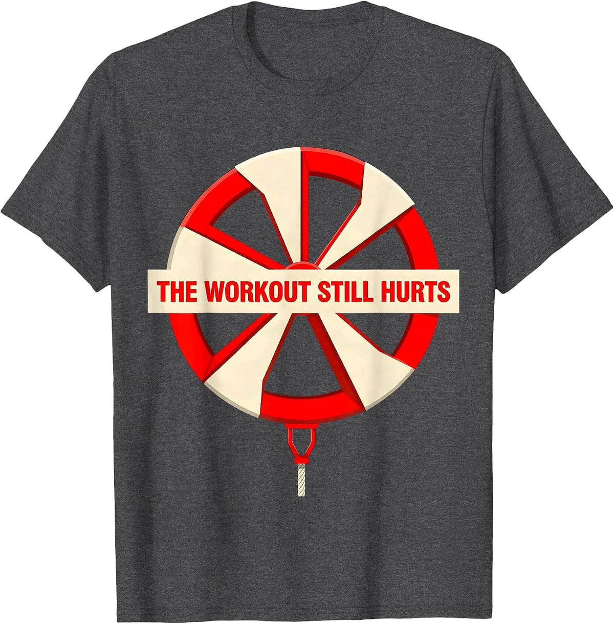 Men's The Workout Still Hurts Funny Gym Weightlifting Workout T-Shirt - Dark Heather Grey