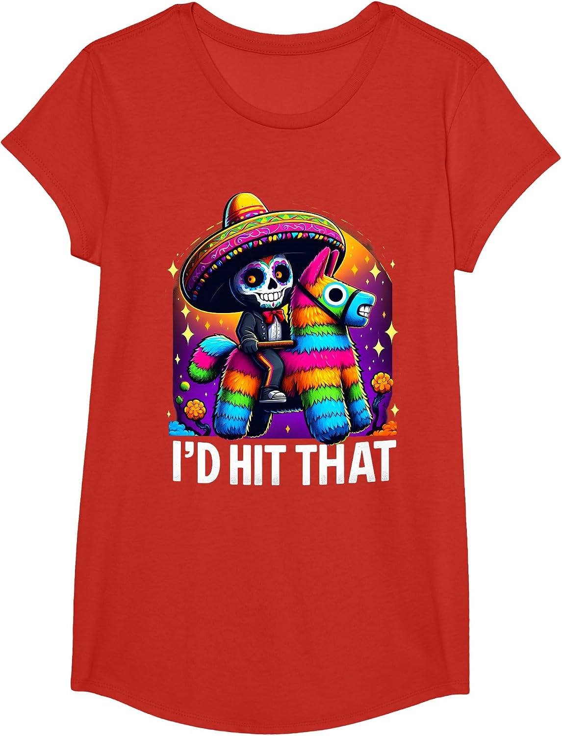 Cinco de Mayo Party Funny Mexican Party Pinatas I'd Hit that T-Shirt - Girls Red