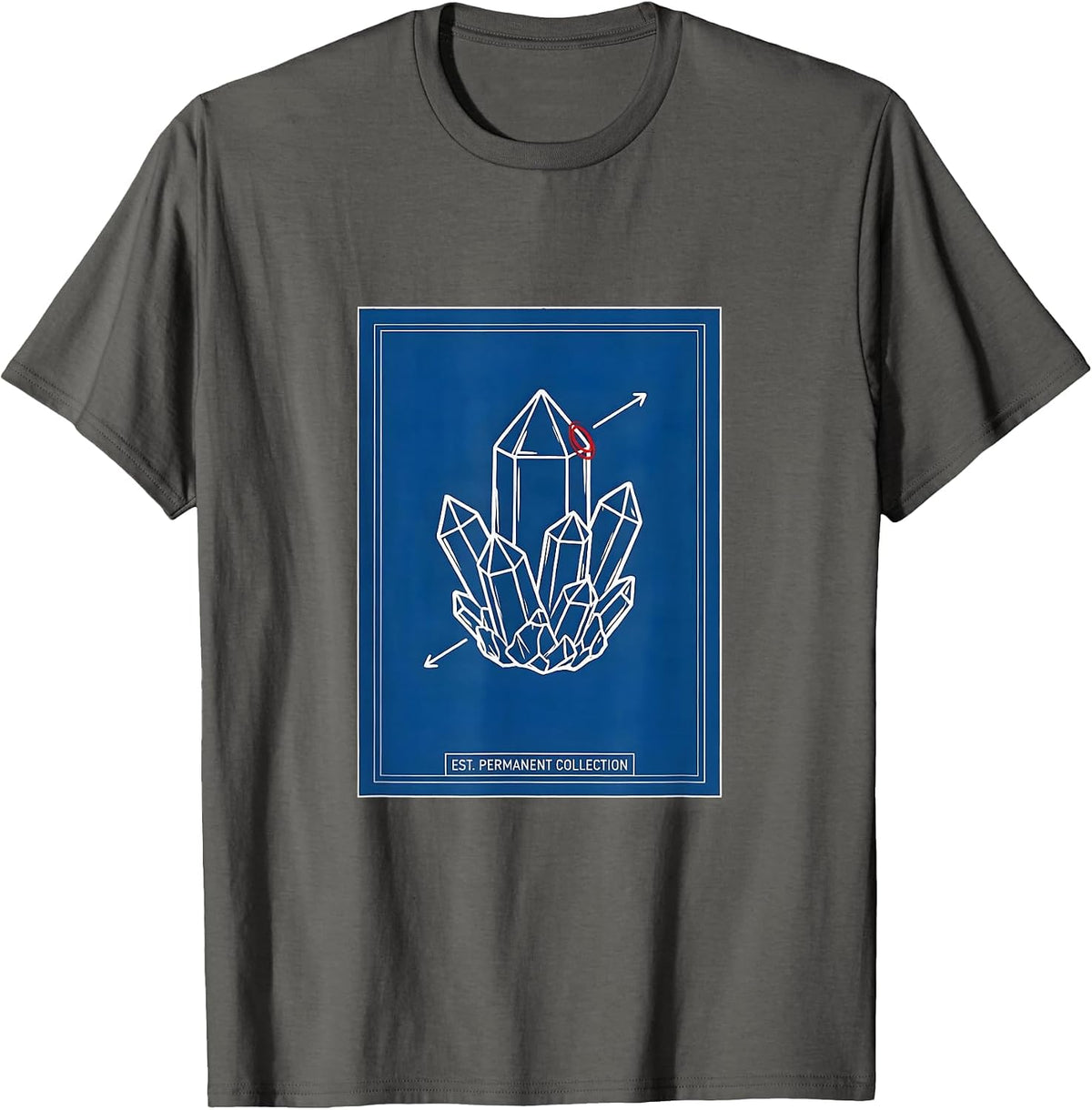 Est. Permanent Collection Technical Blueprint Rock Collector T-Shirt - Asphalt Grey
