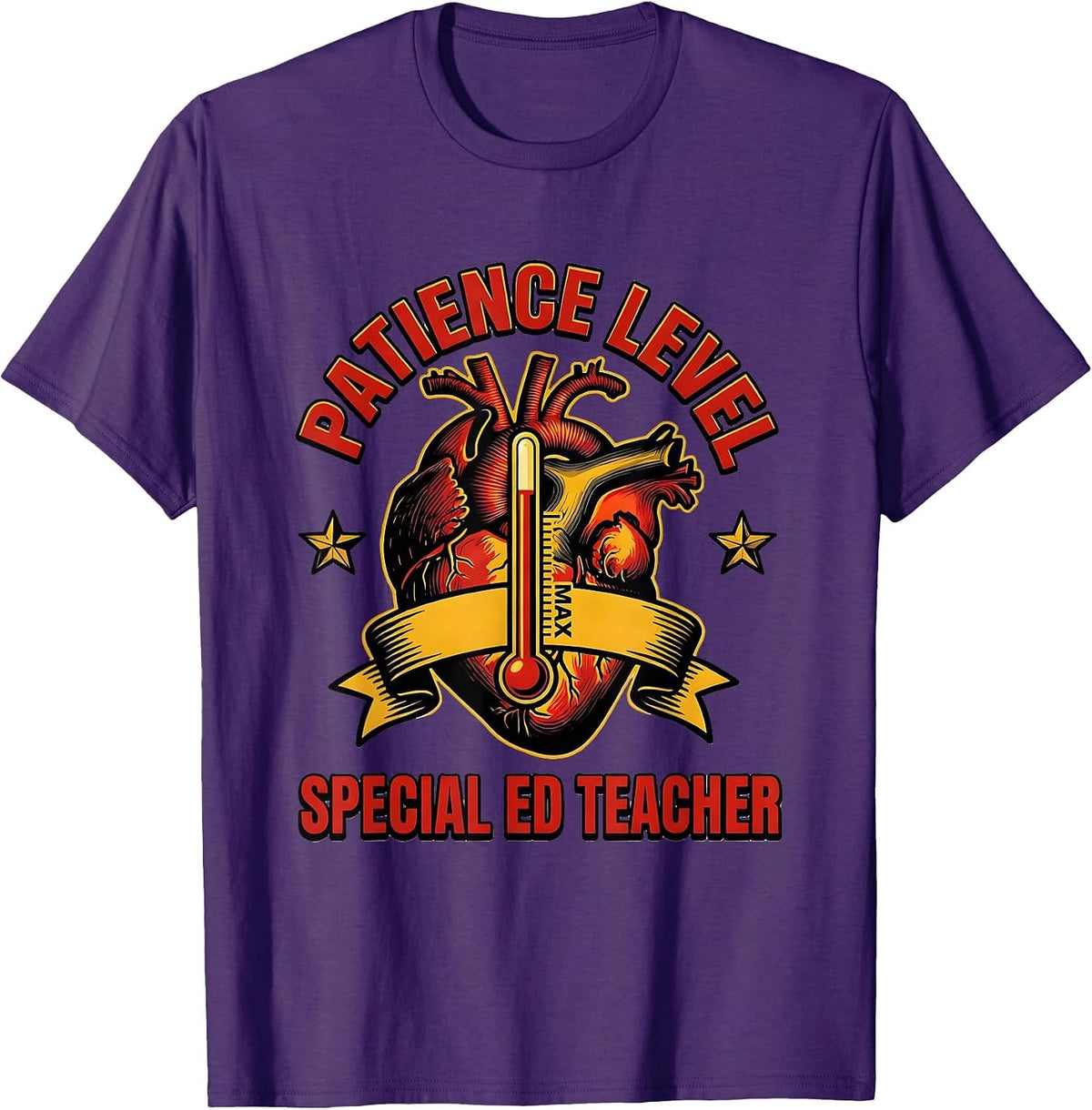 Men's Patience Level Special Ed Teacher Graphic Design T-Shirt - Purple