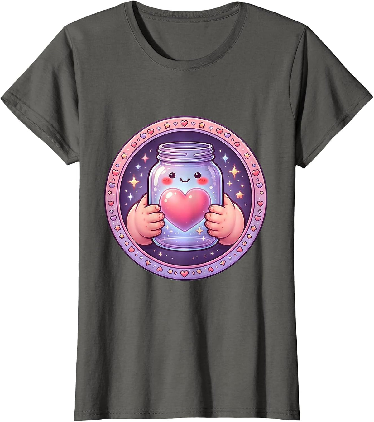 Women's I Love My Girlfriend Mason Jar Heart Graphic T-Shirt - Asphalt Grey