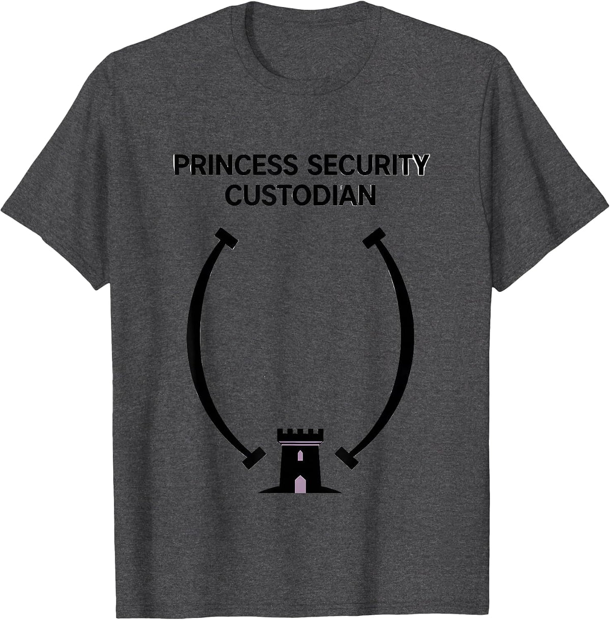 Princess Security Custodian Funny Family Matching Halloween T-Shirt - Dark Heather Grey