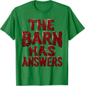 Men's The Barn Has Answers Farm Life Graphic Design T-Shirt - Kelly Green