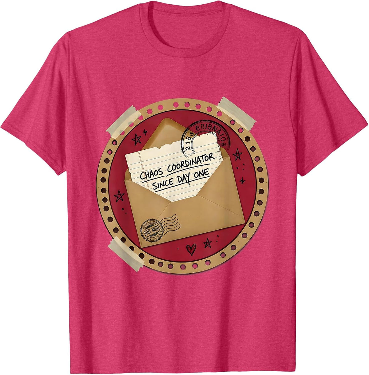 Men's Chaos Coordinator Since Day One Dad Design T-Shirt - Red Heather