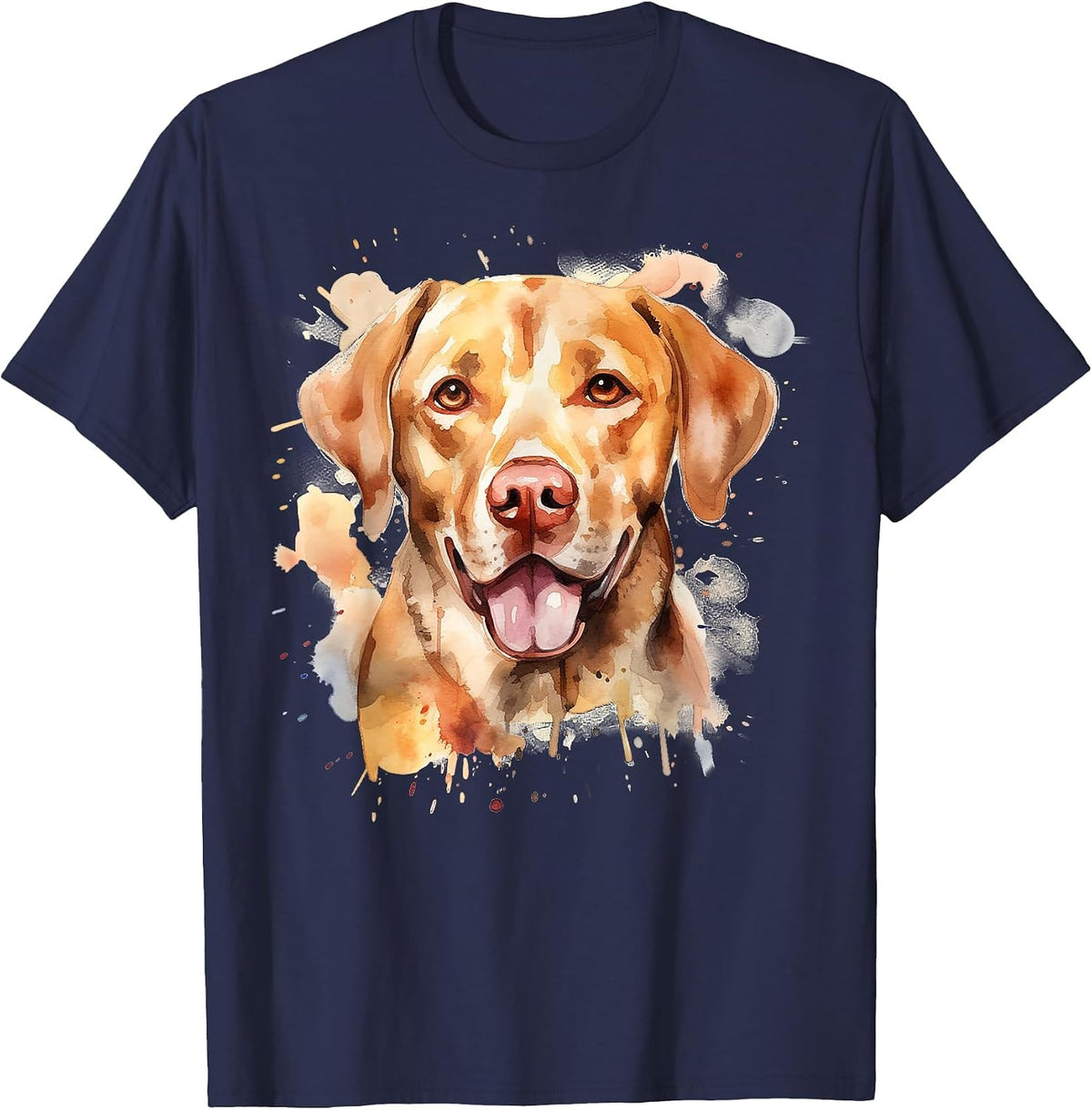 Watercolor Labrador Labbi T-Shirt - Navy Blue