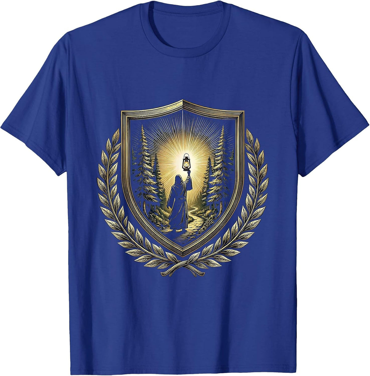 Men's Social Worker Lantern Forest Path Graphic T-Shirt - Royal Blue