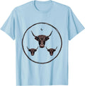 Men's Thin Highland Cow Ring Minimalist Holiday Cow Lover Gift T-Shirt - Baby Blue