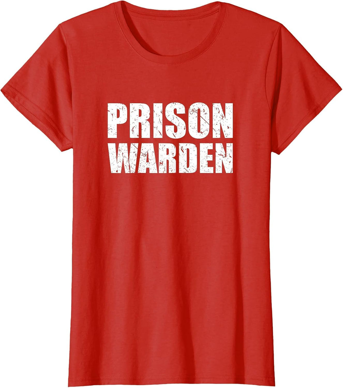Prison Warden Costume Jail Corrections Officer Halloween T-Shirt - Red
