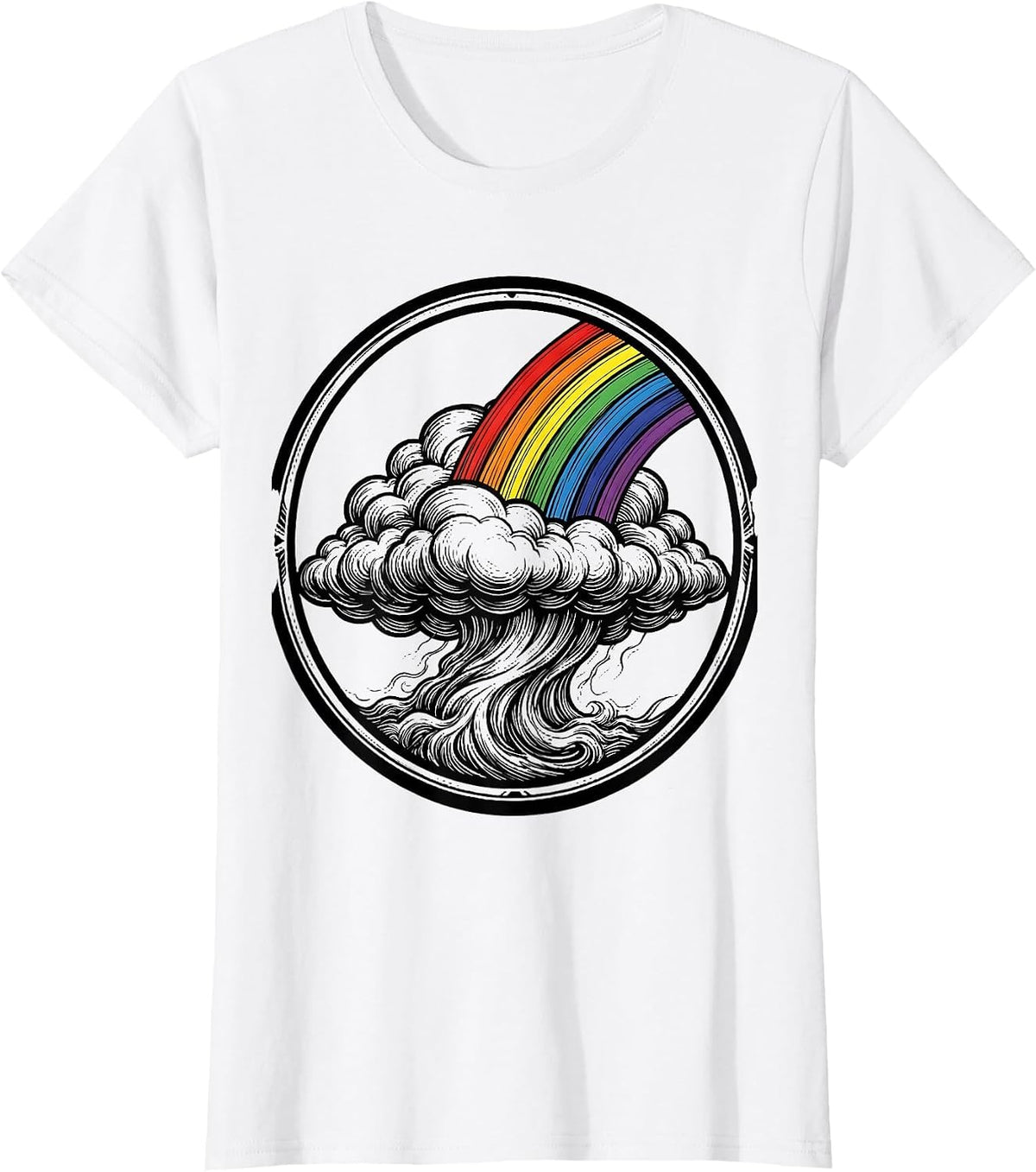 Social Worker Storm Cloud Rainbow Graphic T-Shirt - White