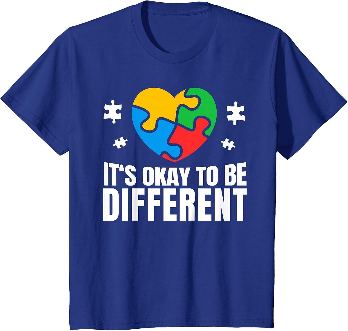 Autism Awareness Okay to Be Different Autistic Support T-Shirt - Royal Blue
