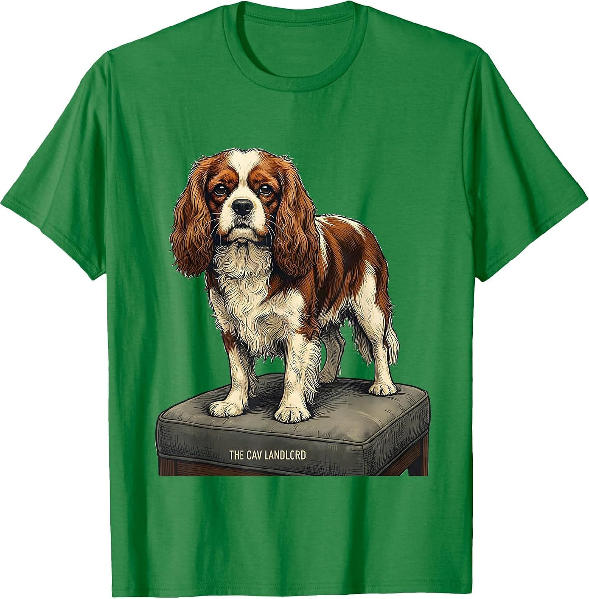 Men's The Cav Landlord Funny Cavalier King Charles Spaniel Owner T-Shirt - Kelly Green