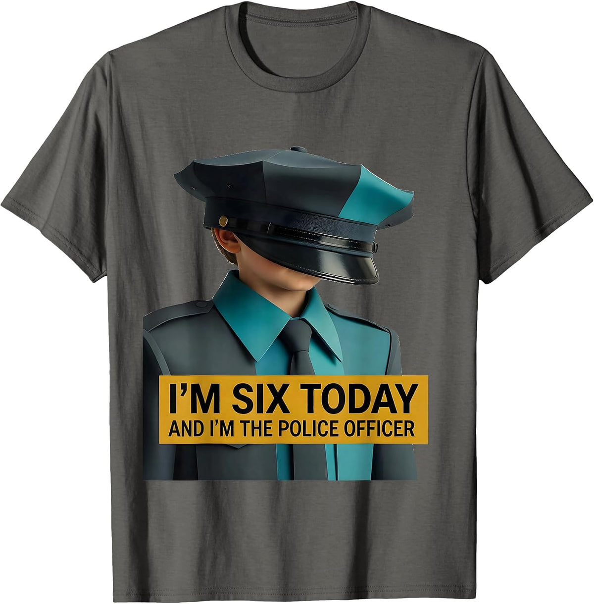 I'm Six Today And I'm The Police Officer Kids T-Shirt - Asphalt Grey