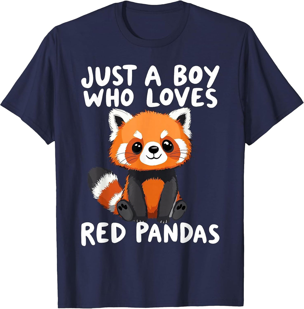 Red Panda Boys | Just a Boy Who Loves Red Pandas T-Shirt - Navy Blue