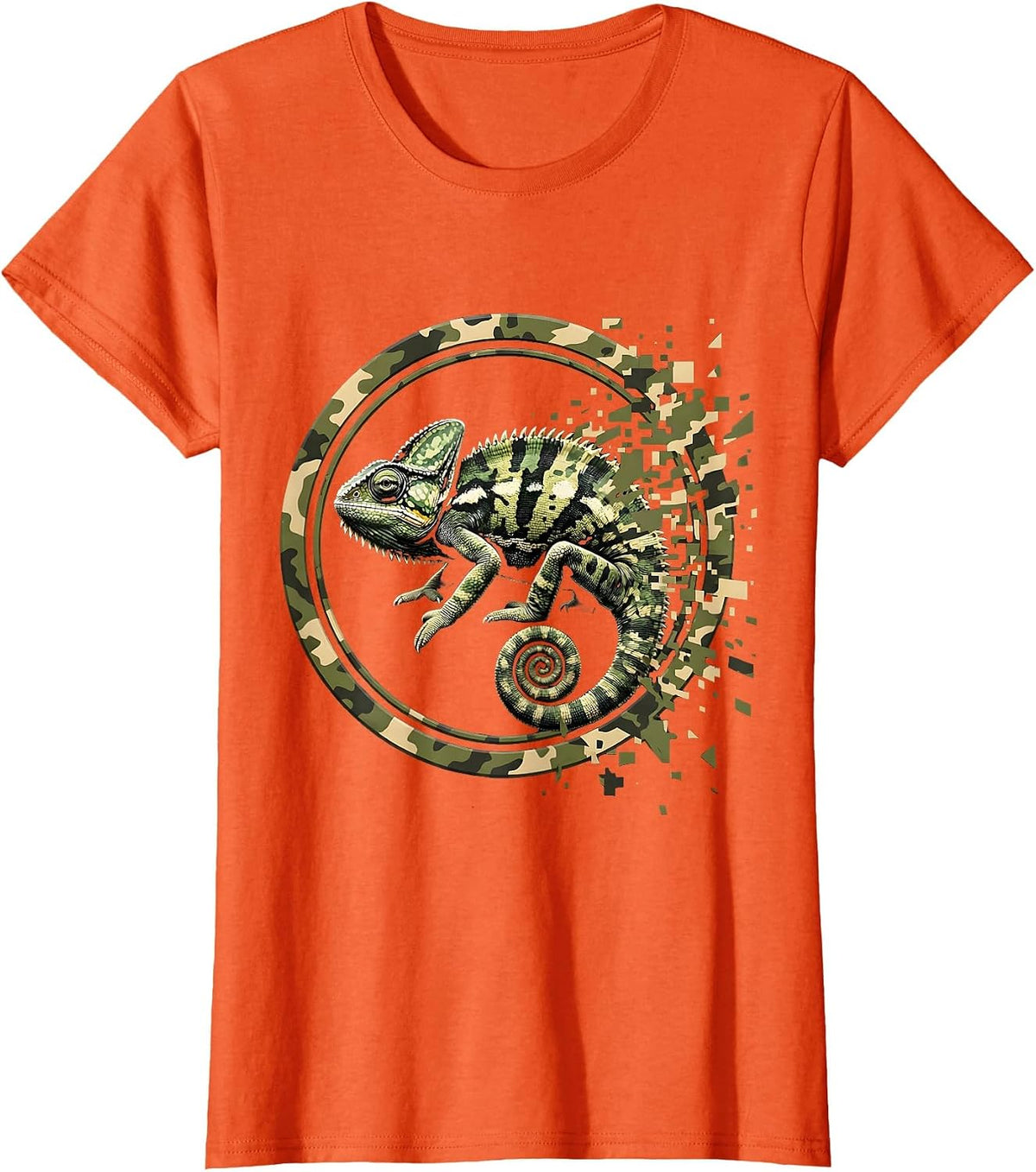 Chameleon Camo Blend Military Camouflage Design T-Shirt - Orange