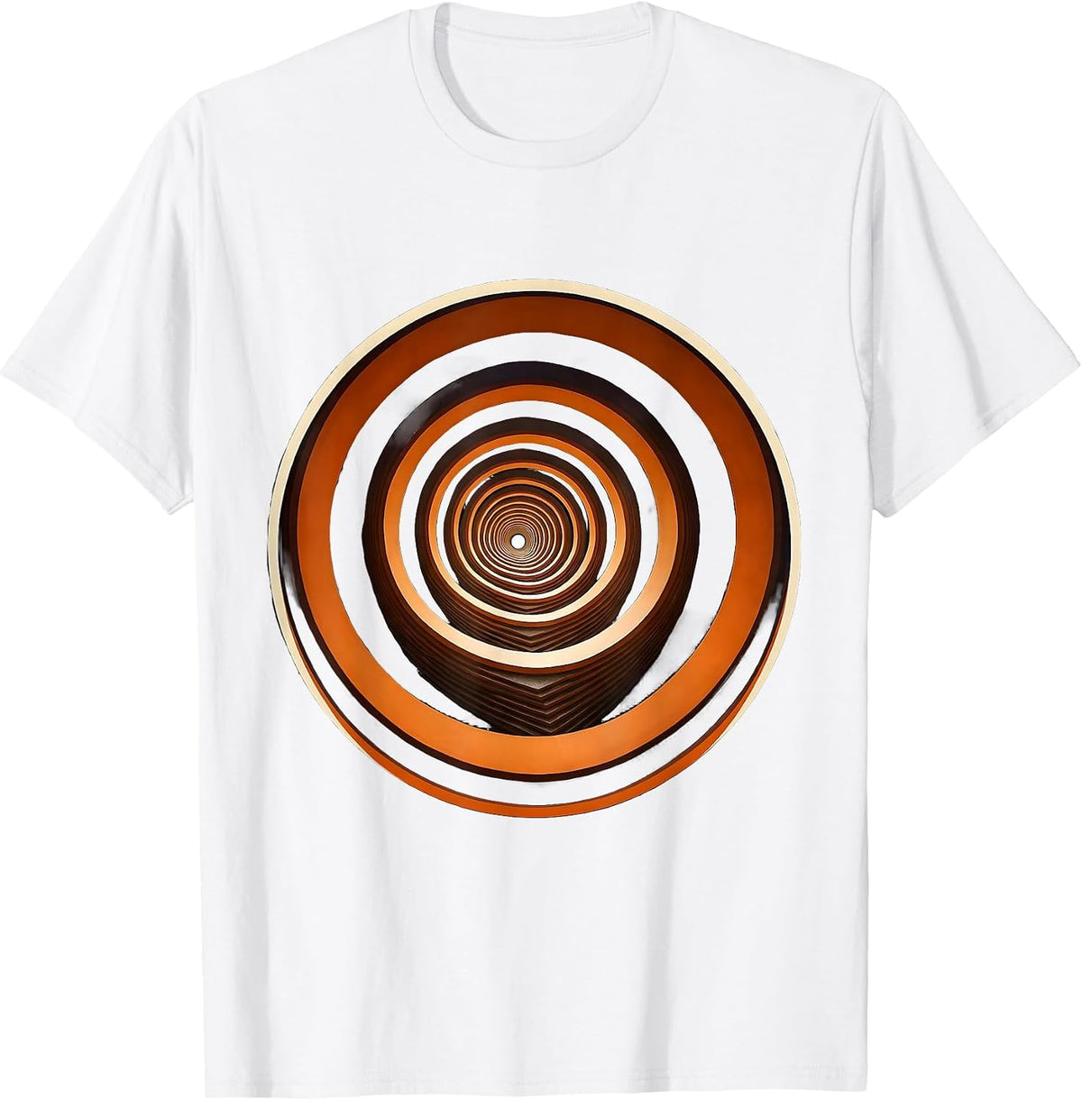 Men's Spiral Staircase Bottom Up Architecture Design T-Shirt - White