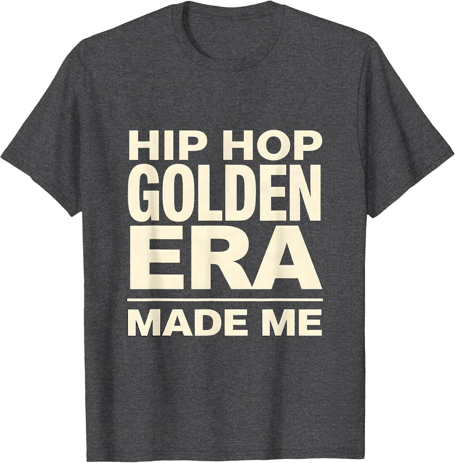 Men's Golden Era Hip Hop Made Me Nostalgic Retro Rap Music T-Shirt - Dark Heather Grey