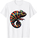 Men's Dot Day Chameleon Multicolored Spots Illustration T-Shirt - White