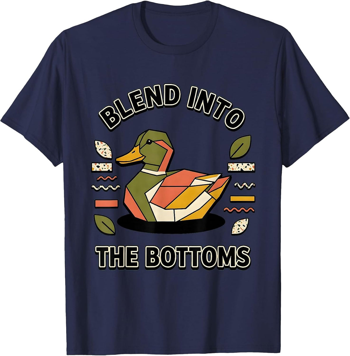 Men's Blend Into the Bottoms Bottomland Camo Design T-Shirt - Navy Blue