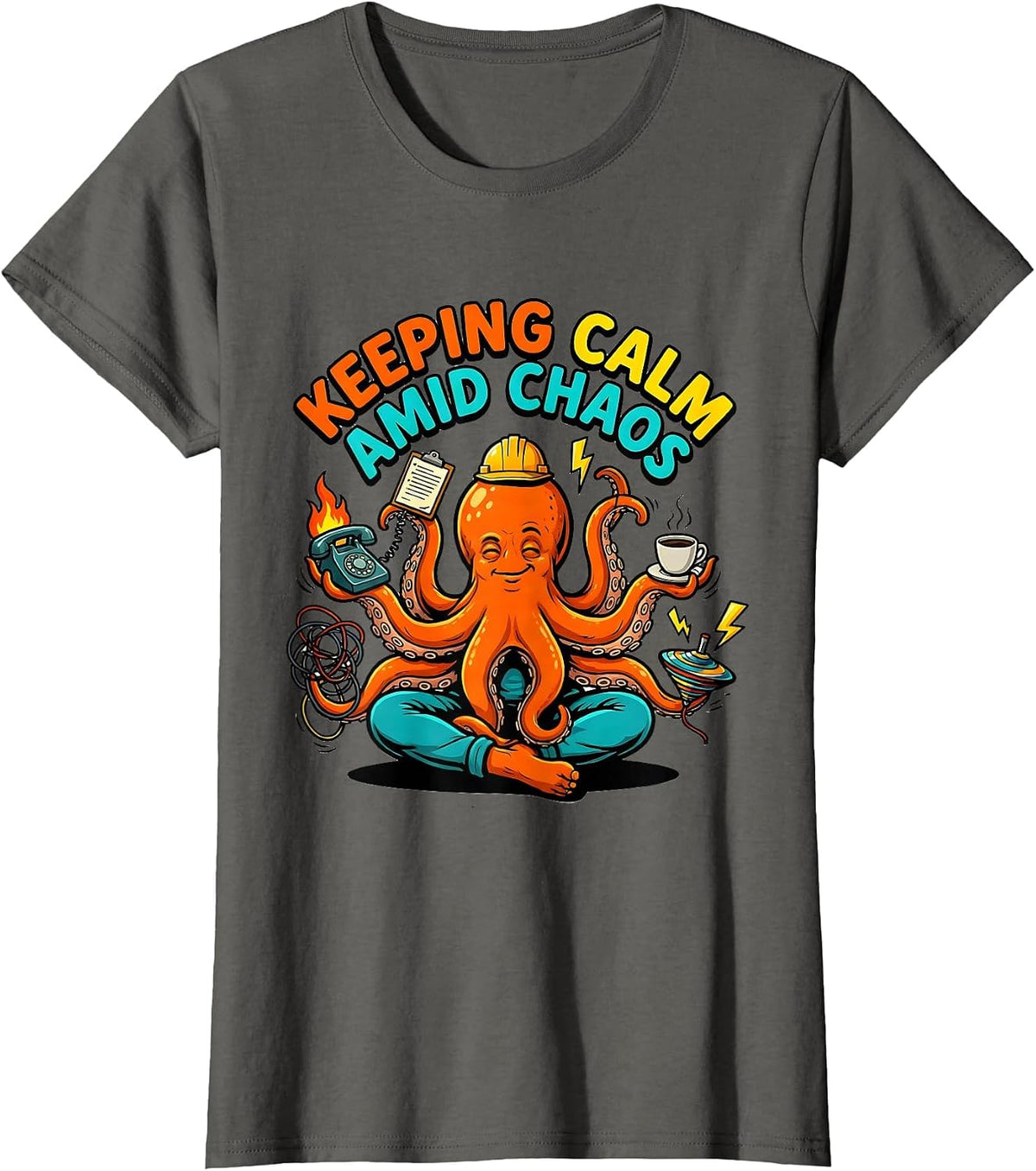 Women's Chaos Coordinator Keeping Calm Amid Chaos T-Shirt - Asphalt Grey