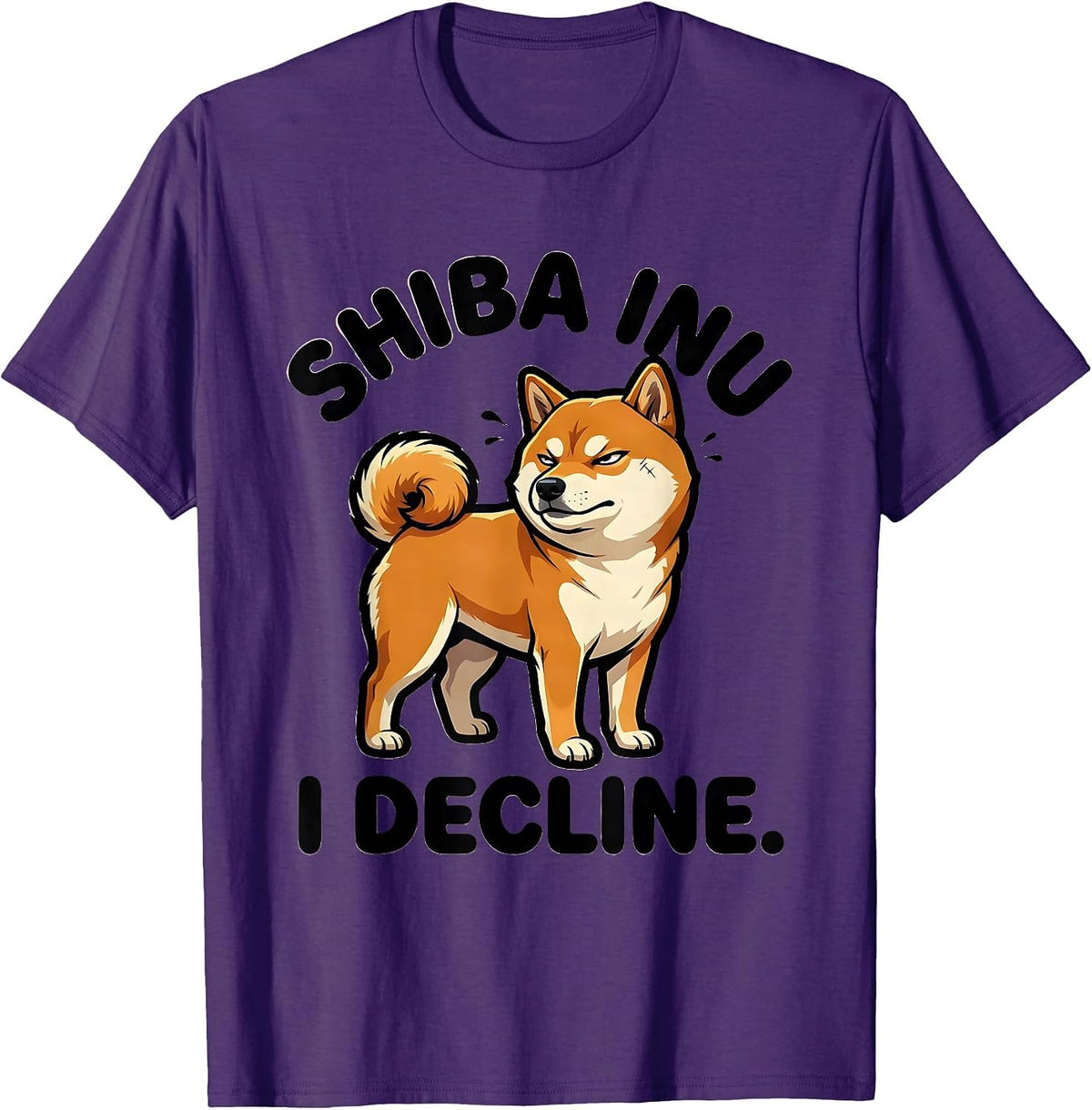 Men's Shiba Inu I Decline Funny Kawaii Dog Lover Anime Gift T-Shirt - Purple