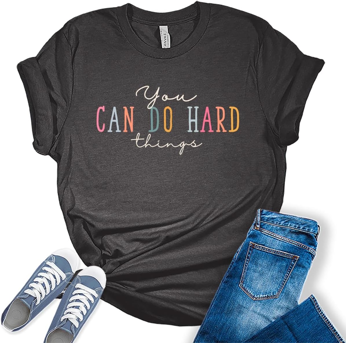 Teacher Shirts Cute Letter Print Graphic Tees for Women Short Sleeve Casual Teaching Tops - Za - Dark Grey Heather