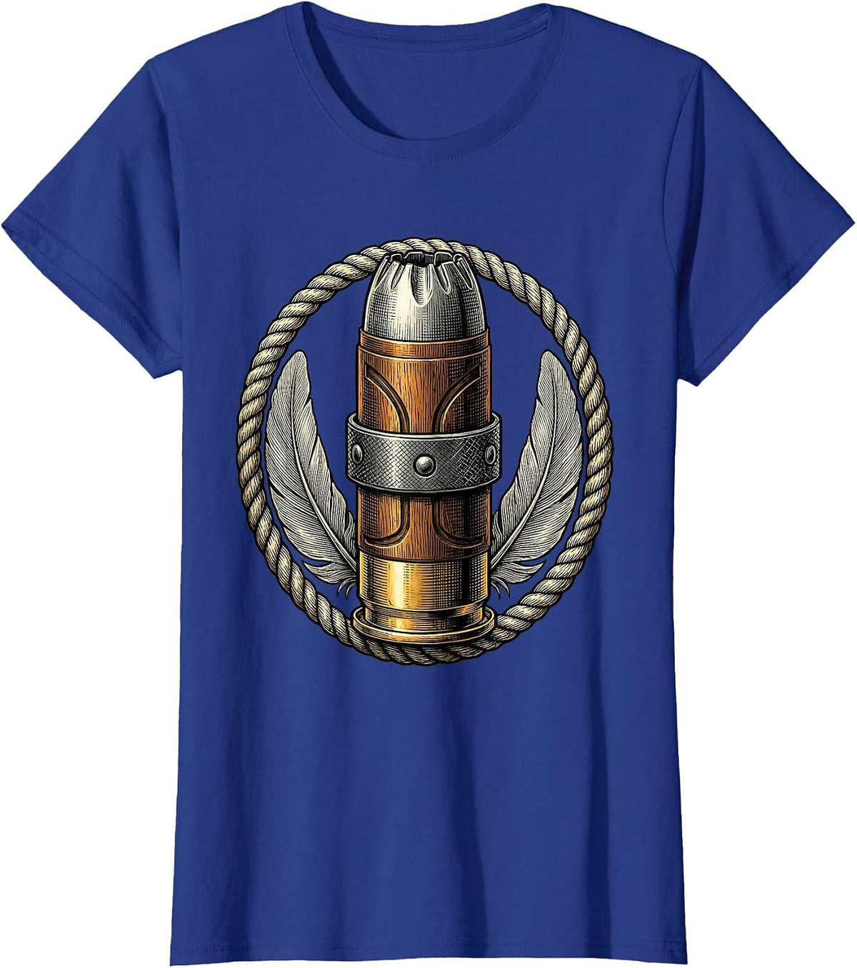Women's Duck Band Shotgun Shell Hunting Graphic T-Shirt - Royal Blue