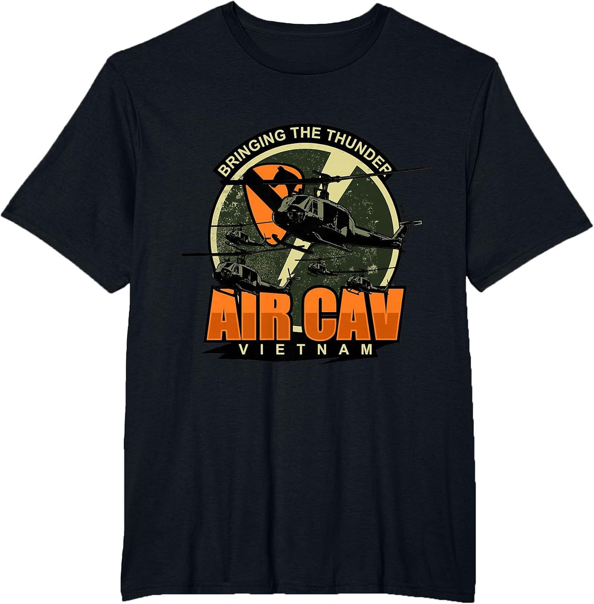 1st Air Cavalry Division Vietnam Veteran Veterans Day Xmas T-Shirt - Black
