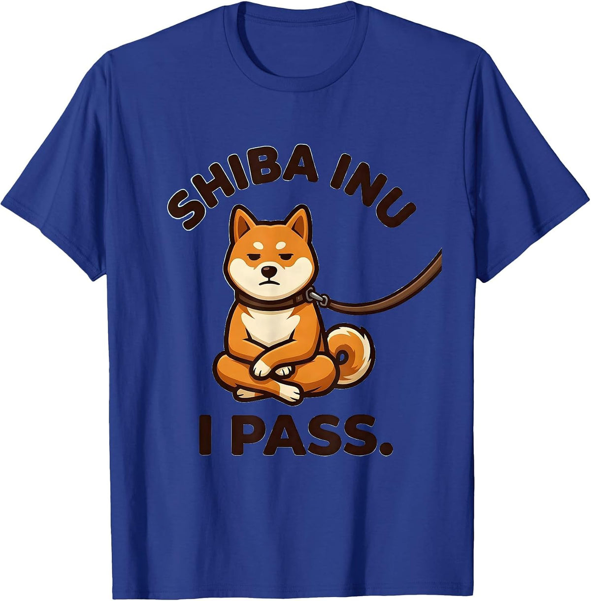 Men's Shiba Inu I Pass Funny Dog Owner Gift Pet Lover Humor T-Shirt - Royal Blue