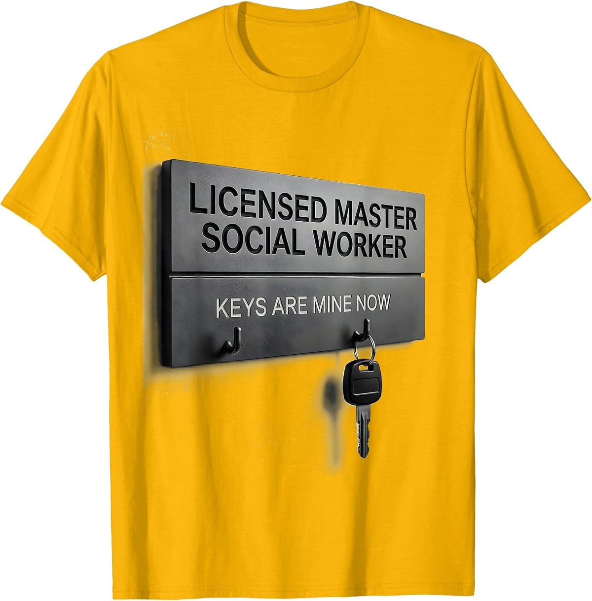 Men's Licensed Master Social Worker, Keys Are Mine Now T-Shirt - Golden Yellow