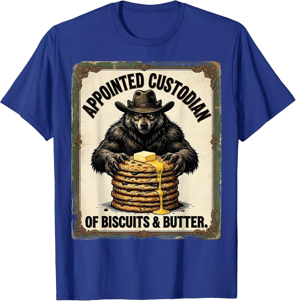 Men's Appointed Custodian of Biscuits & Butter Vintage T-Shirt - Royal Blue