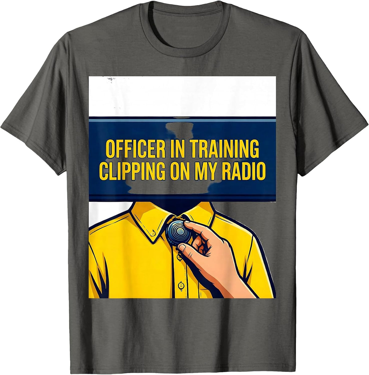 Officer In Training, Clipping On My Radio Kids Police T-Shirt - Asphalt Grey