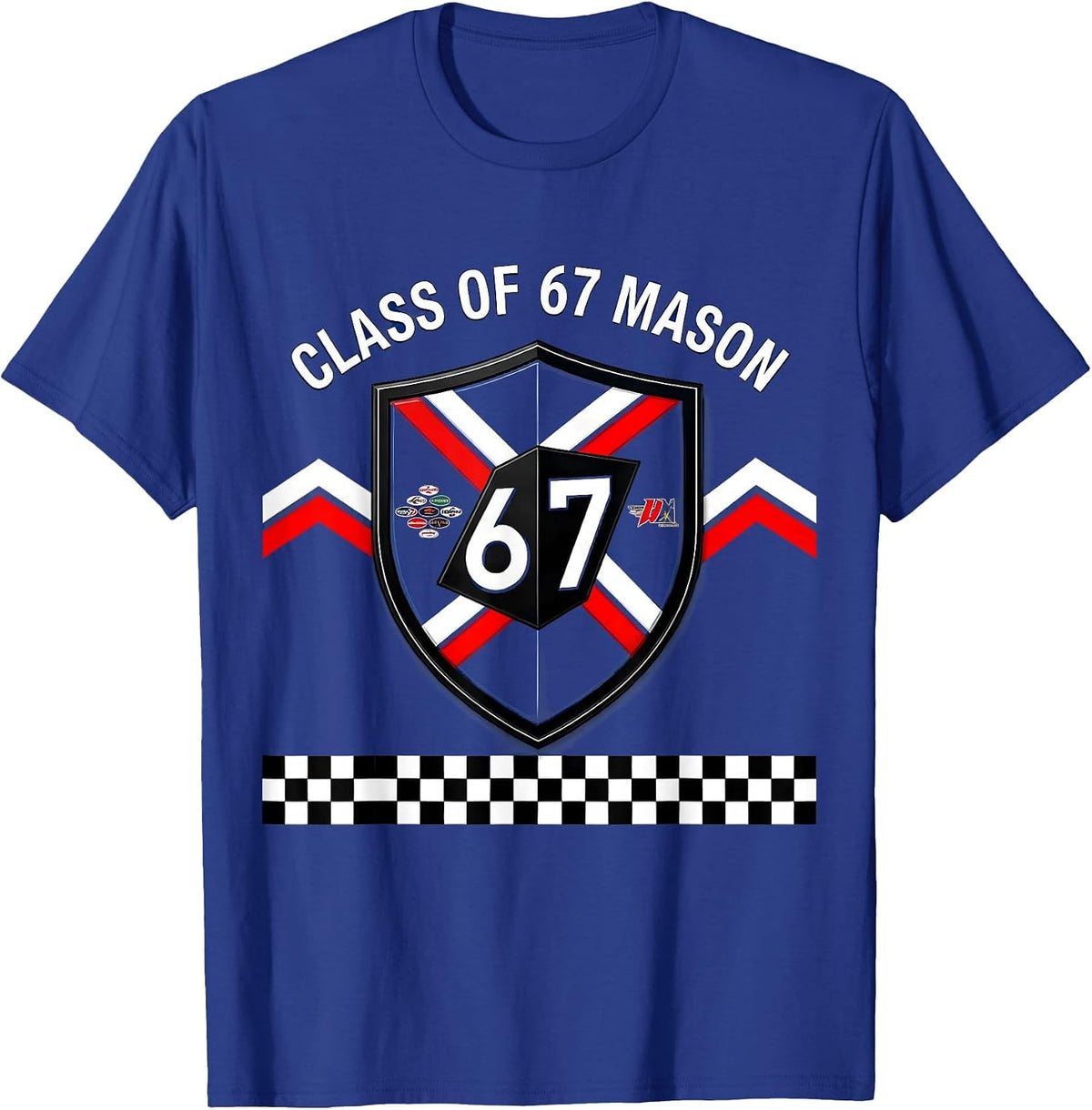 Men's Class of 67 Mason Graduation Design T-Shirt - Royal Blue