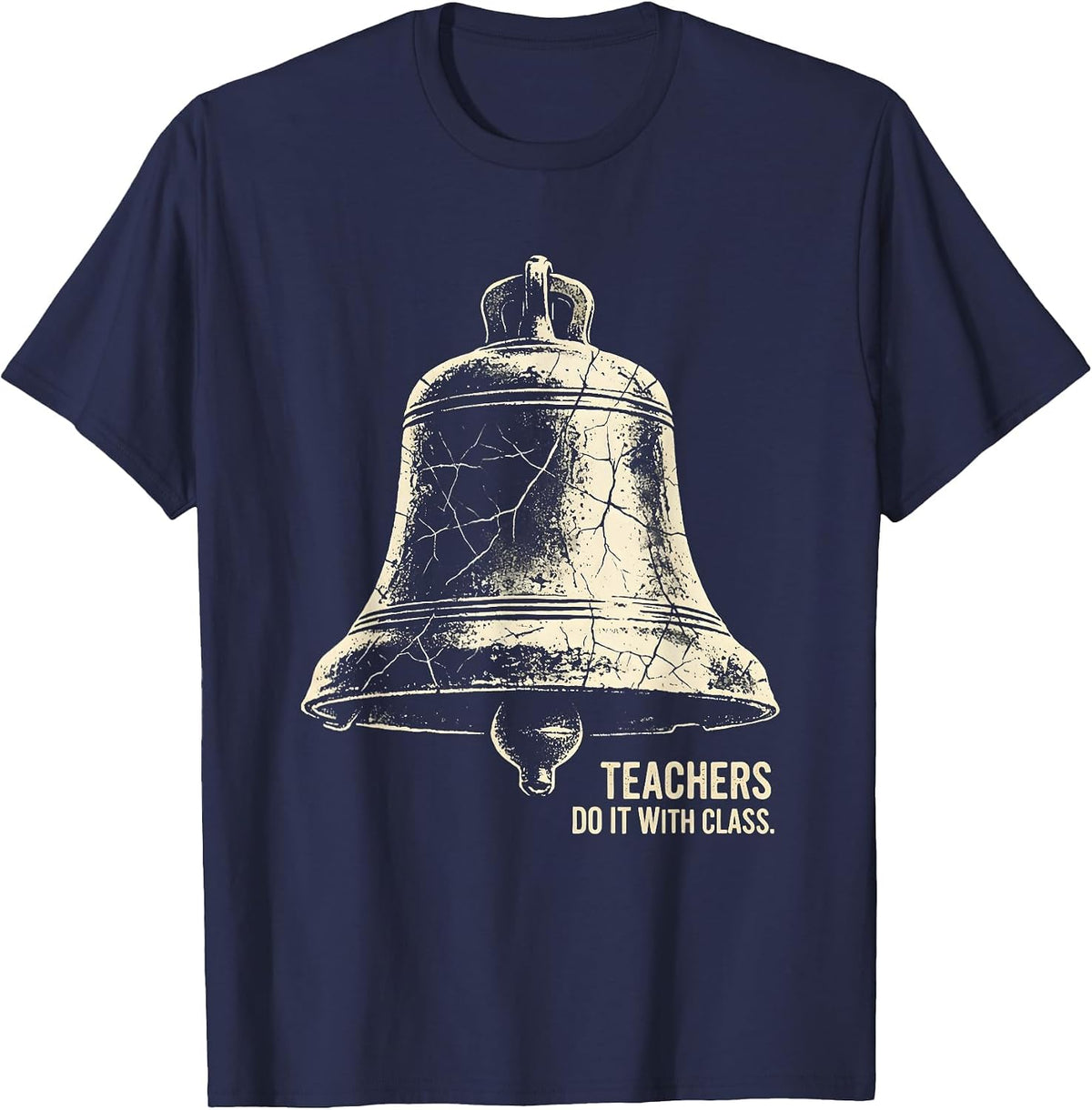 Teachers Do It With Class Educator Design T-Shirt - Navy Blue