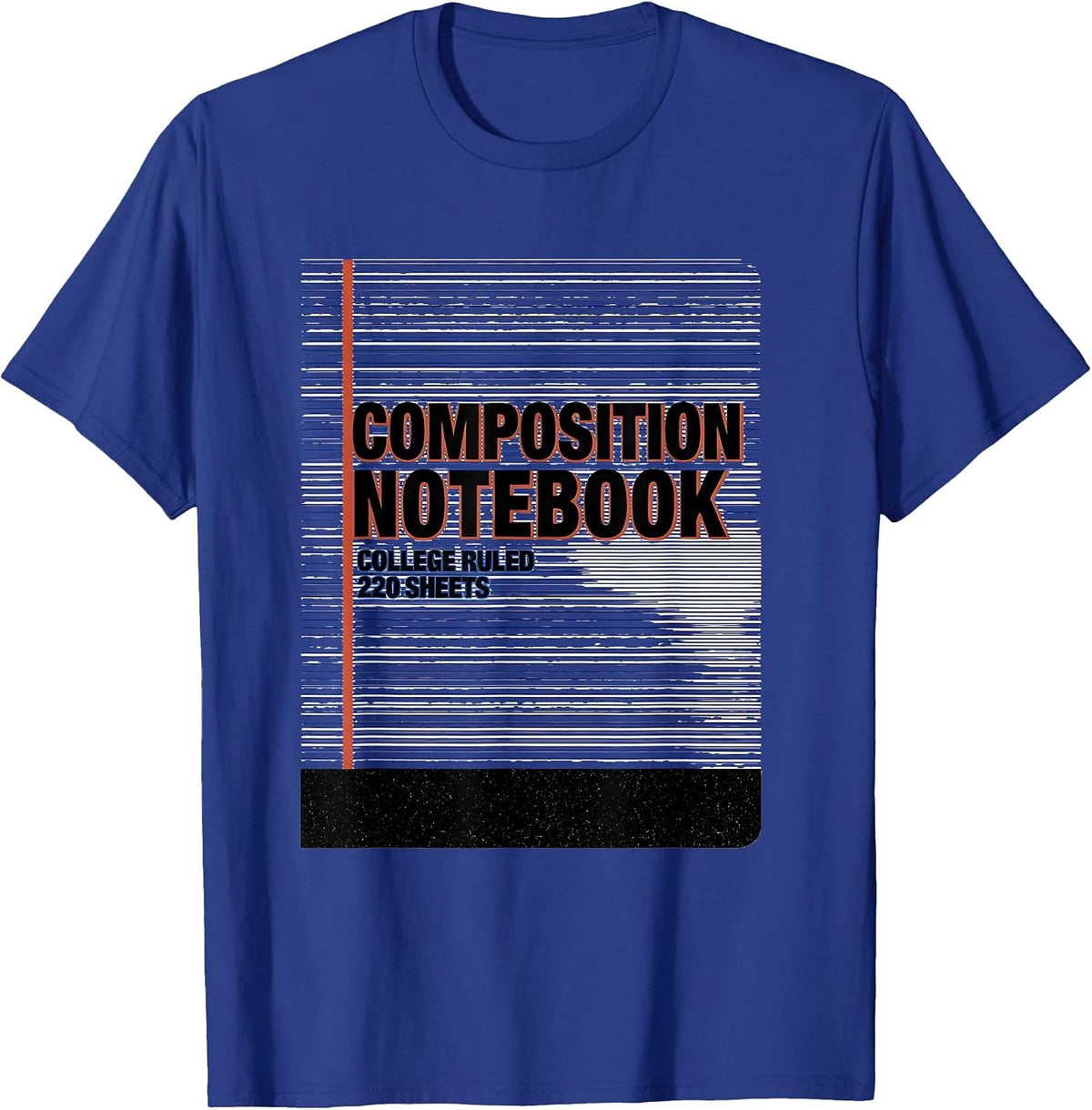 Men's Composition Notebook College Ruled 220 Sheets Teacher T-Shirt - Royal Blue