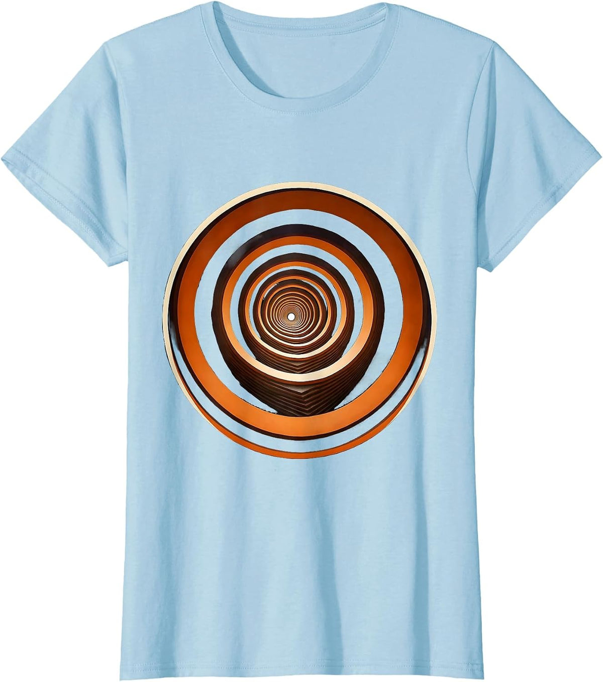 Women's Spiral Staircase Bottom Up Architecture Design T-Shirt - Baby Blue