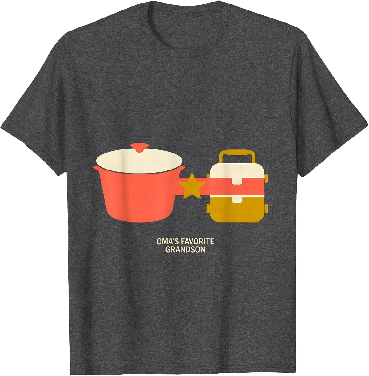 Men's Oma's Favorite Grandson Midcentury Modern Family Pride T-Shirt - Dark Heather Grey