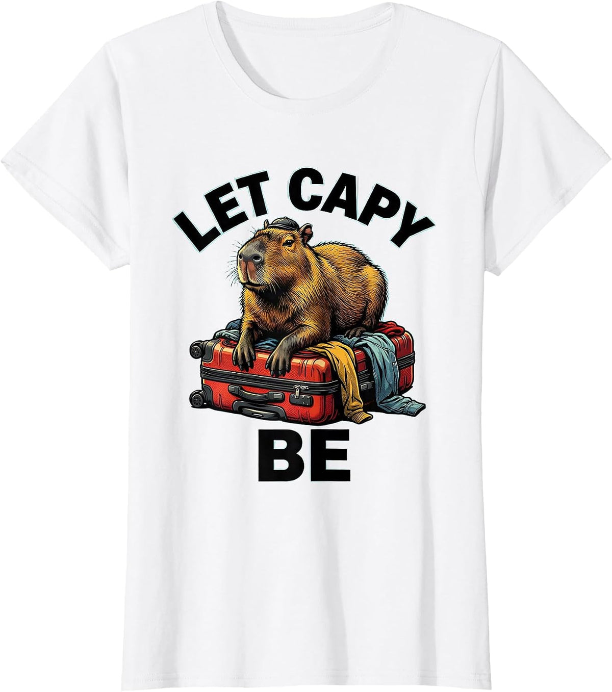 let capy be Funny Capybara Meme Gamer Kawaii Humor T-Shirt - White
