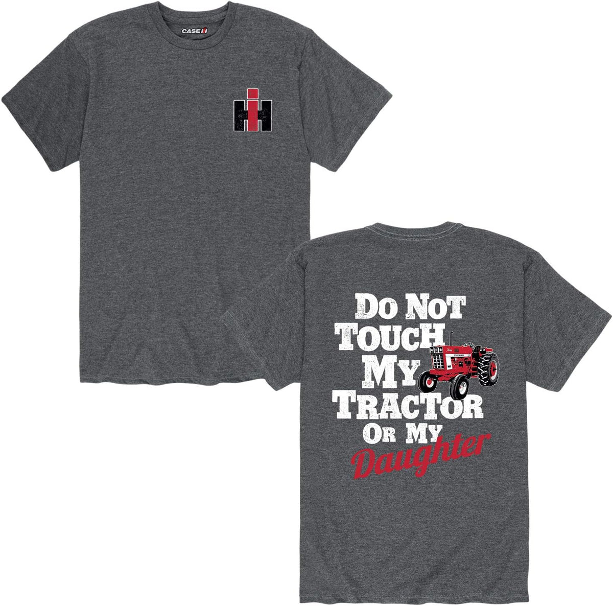 Do Not Touch My Tractor - Men's Short Sleeve Graphic T-Shirt - Heather Charcoal