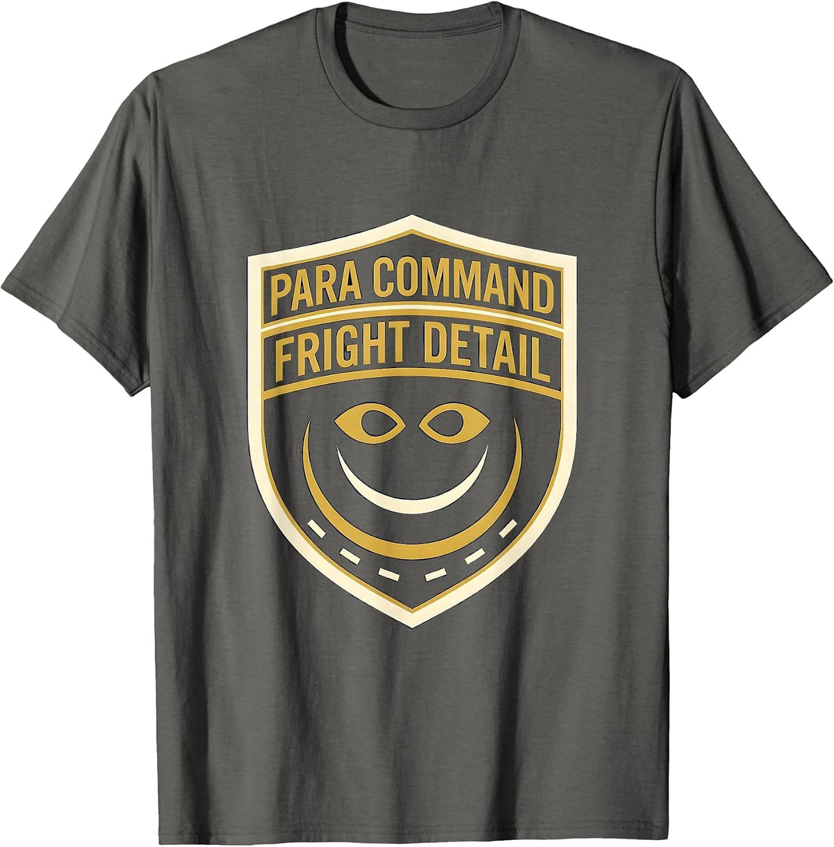 Para Command Fright Detail Emblem Paraeducator Halloween T-Shirt - Asphalt Grey