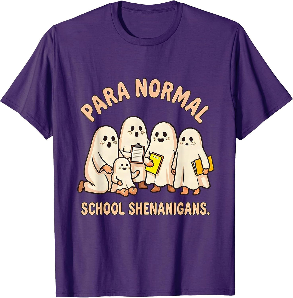 Men's Para Normal School Shenanigans Funny Paraeducator Halloween T-Shirt - Purple