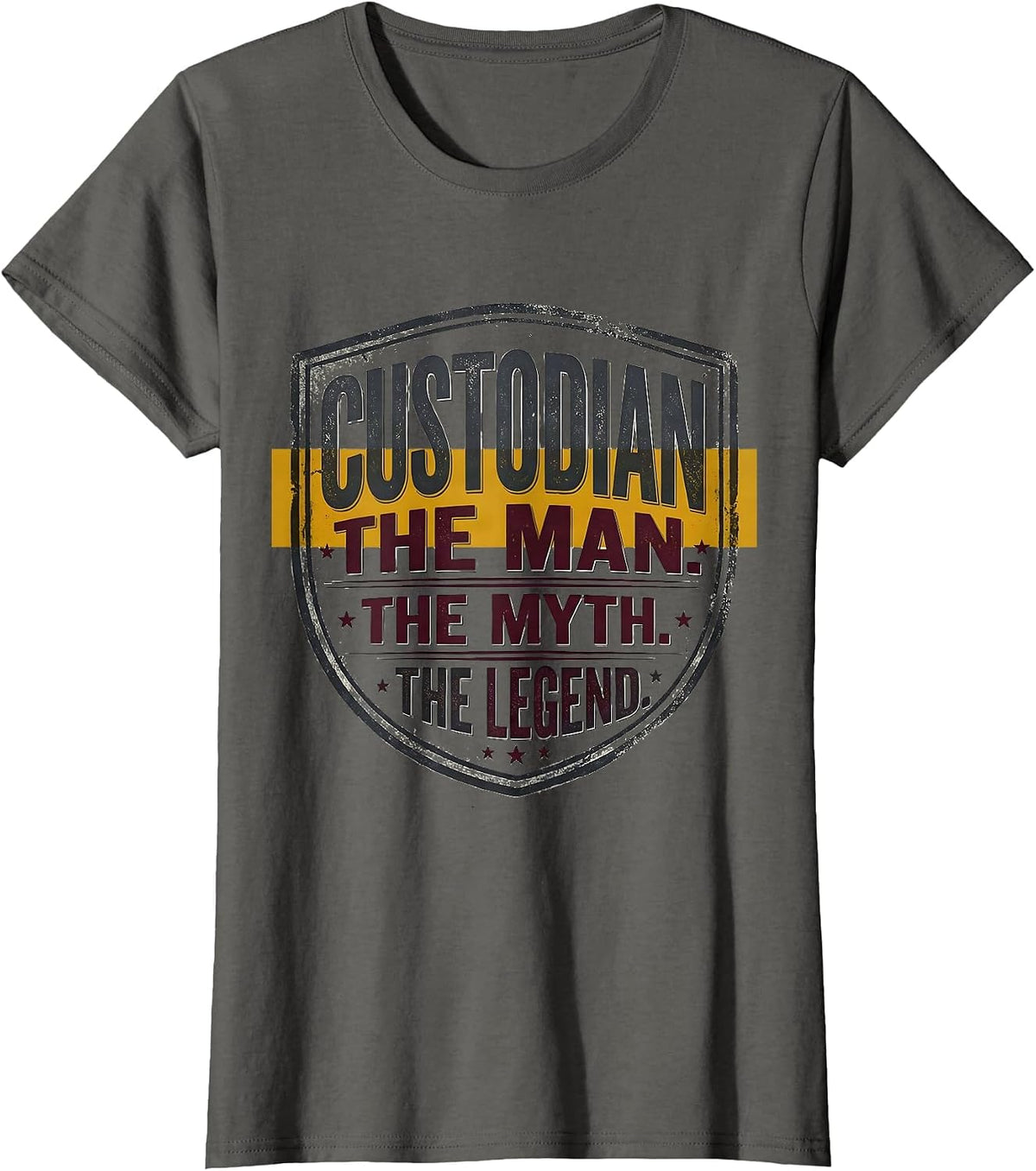 Women's CUSTODIAN. THE MAN. THE MYTH. THE LEGEND. Vintage T-Shirt - Asphalt Grey