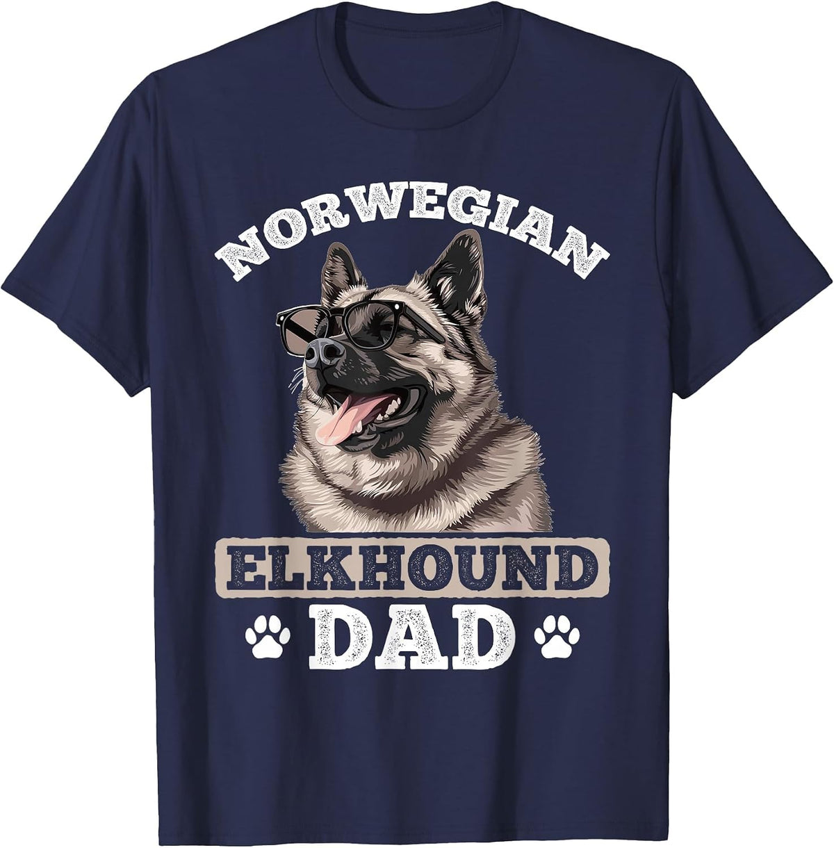 Norwegian Elkhound Dog Breed Norwegian Elkhound Dad T-Shirt - Navy Blue