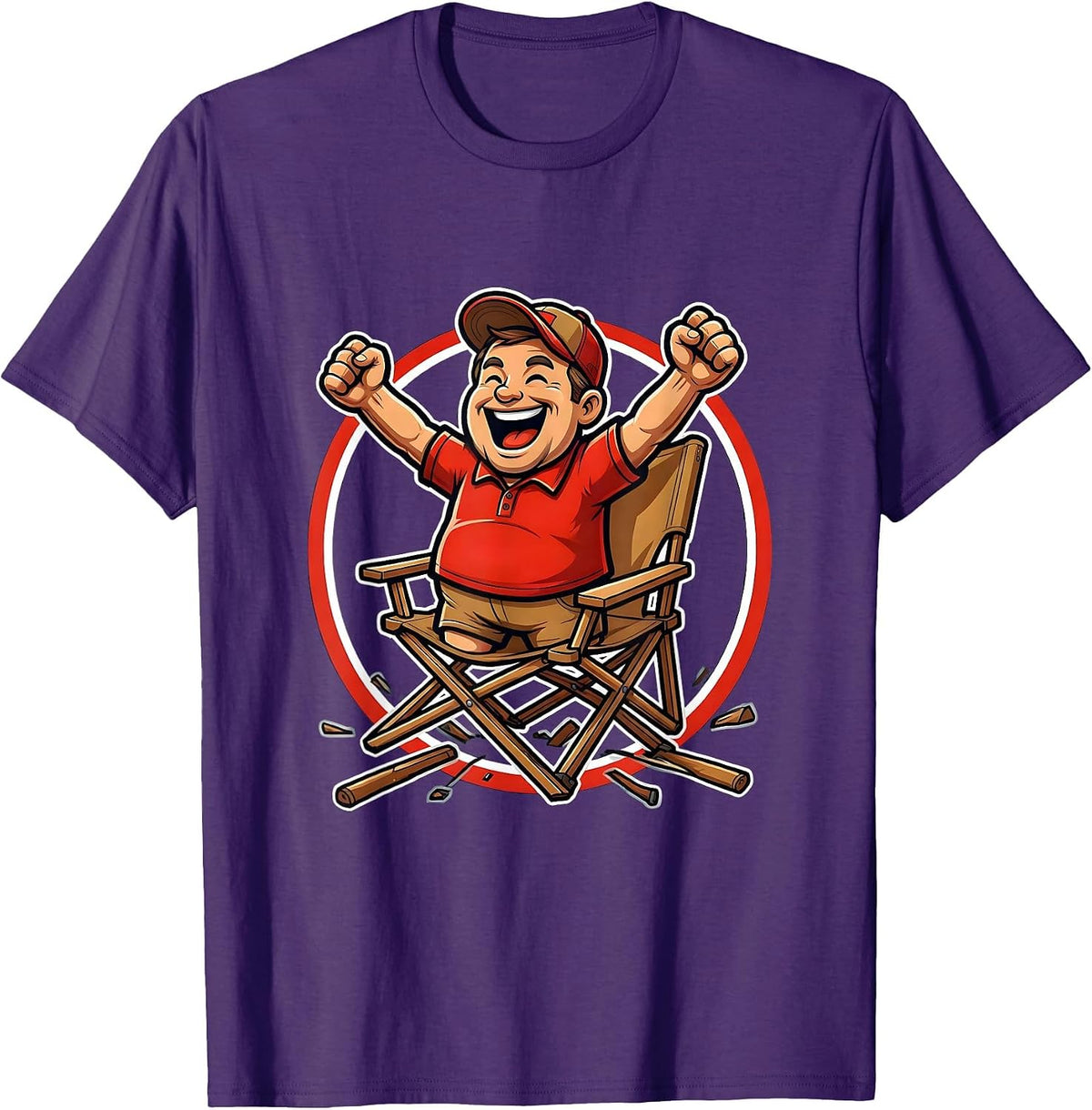 Men's Soccer Dad Sideline Superfan Cheering Illustration T-Shirt - Purple