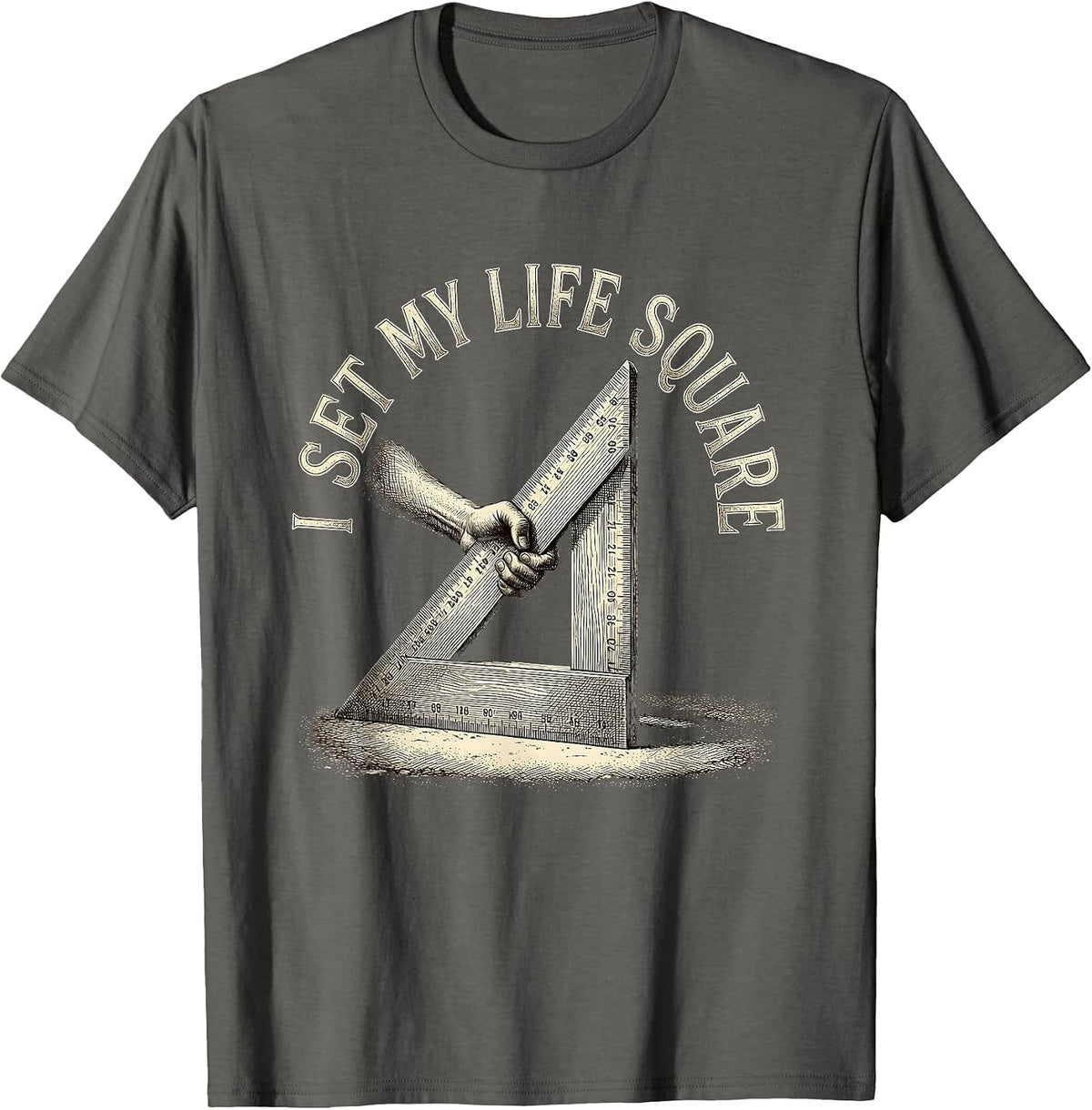 I Set My Life Square Freemason Masonic Brotherhood Pride T-Shirt - Asphalt Grey